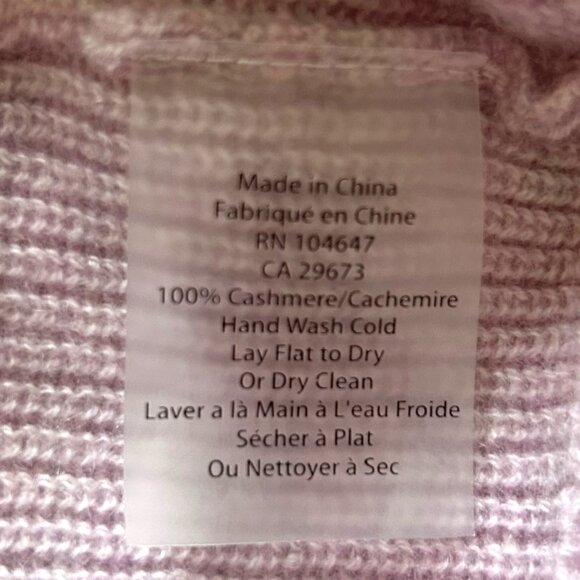 Marta's 100% Cashmere V Neck Wrap Front Sweater Lavender Pink Long Sleeve Sz XS - Picture 7 of 7